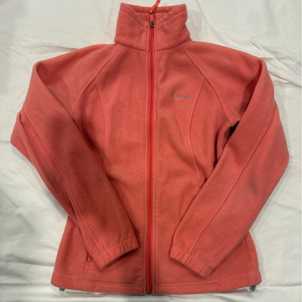 Women’s Columbia Zip Front Fleece Jacket Small Coral